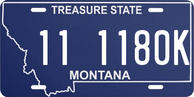 MT license plate 111180K