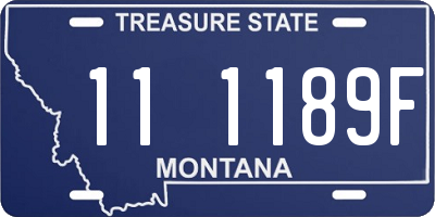 MT license plate 111189F
