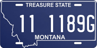 MT license plate 111189G