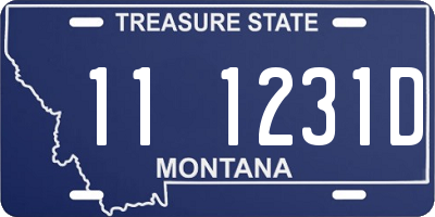 MT license plate 111231D
