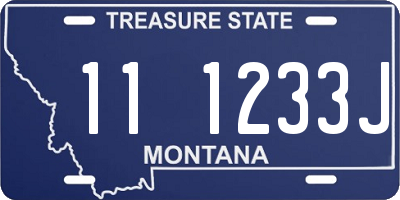 MT license plate 111233J