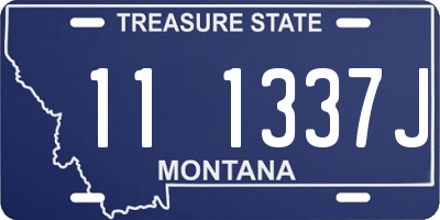 MT license plate 111337J