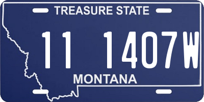 MT license plate 111407W