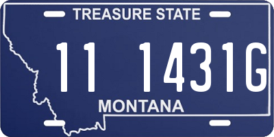 MT license plate 111431G