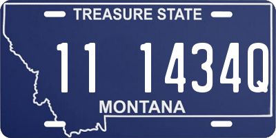 MT license plate 111434Q