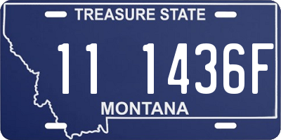 MT license plate 111436F