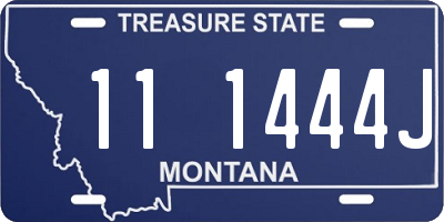 MT license plate 111444J