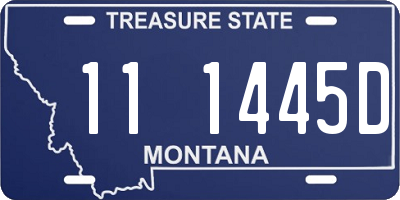 MT license plate 111445D