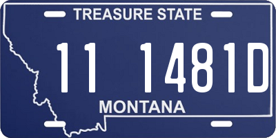 MT license plate 111481D