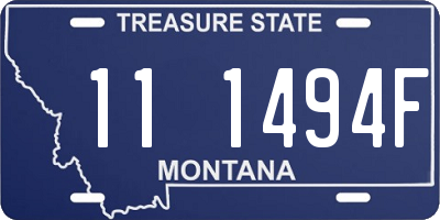 MT license plate 111494F