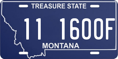 MT license plate 111600F