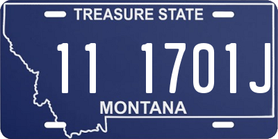 MT license plate 111701J