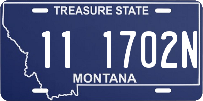 MT license plate 111702N