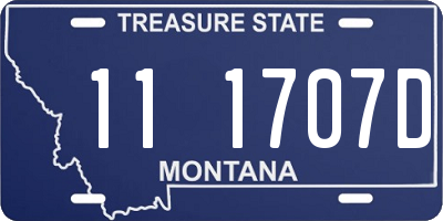 MT license plate 111707D