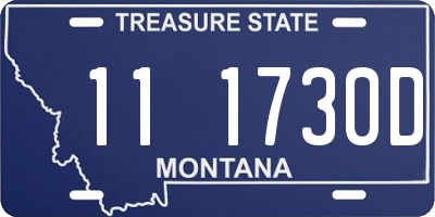 MT license plate 111730D
