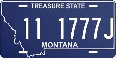 MT license plate 111777J