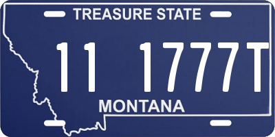 MT license plate 111777T