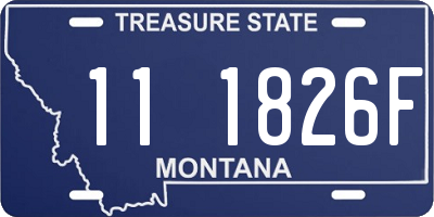 MT license plate 111826F
