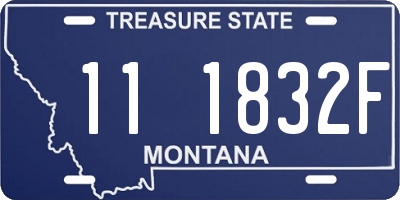 MT license plate 111832F