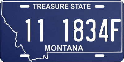 MT license plate 111834F