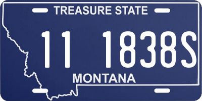 MT license plate 111838S