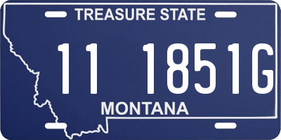 MT license plate 111851G
