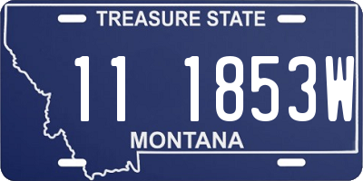 MT license plate 111853W