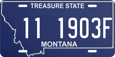 MT license plate 111903F