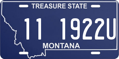 MT license plate 111922U
