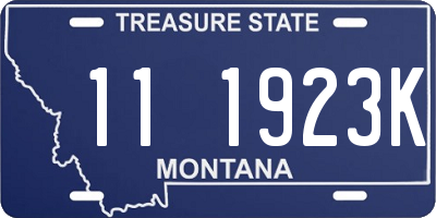 MT license plate 111923K