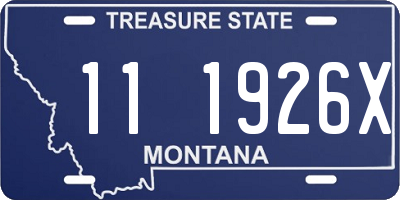 MT license plate 111926X
