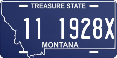 MT license plate 111928X