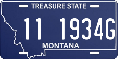 MT license plate 111934G