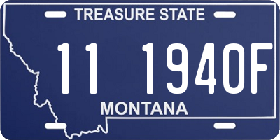 MT license plate 111940F
