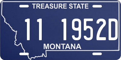 MT license plate 111952D