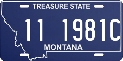 MT license plate 111981C