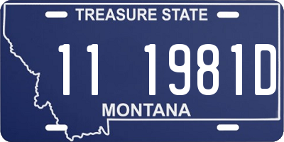MT license plate 111981D