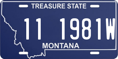 MT license plate 111981W
