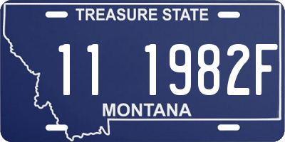 MT license plate 111982F