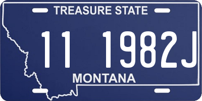 MT license plate 111982J