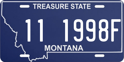 MT license plate 111998F