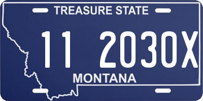 MT license plate 112030X