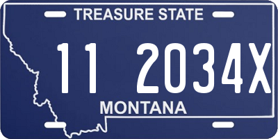 MT license plate 112034X