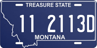 MT license plate 112113D