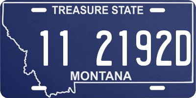 MT license plate 112192D