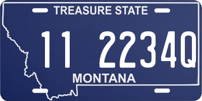 MT license plate 112234Q