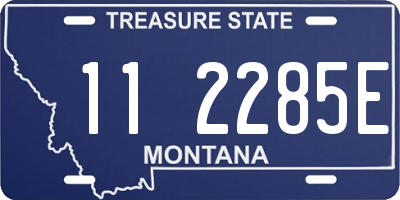 MT license plate 112285E