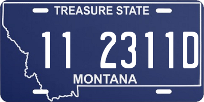 MT license plate 112311D