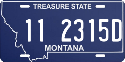 MT license plate 112315D