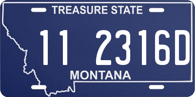 MT license plate 112316D